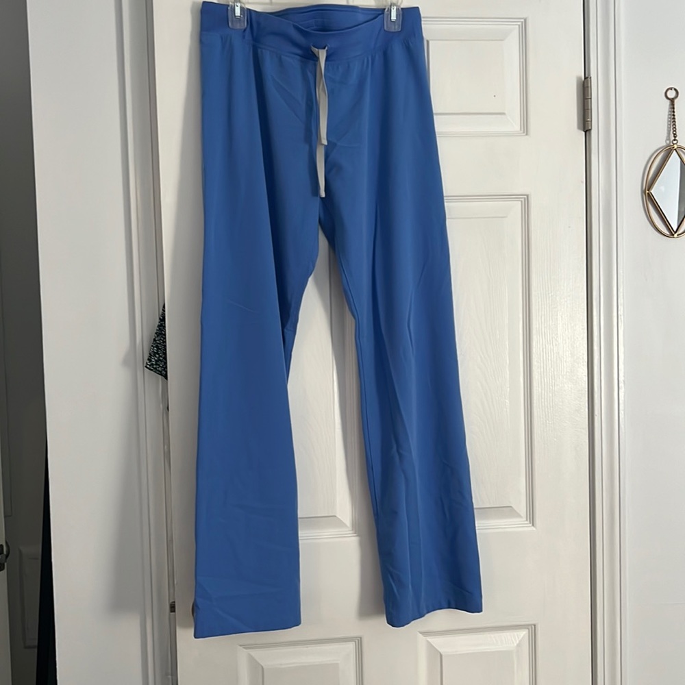 Figs Womens medium tall Livingston cell blue scrub pants